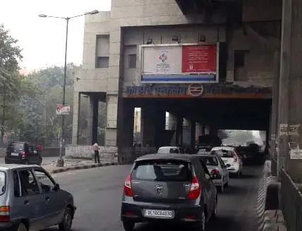 Underpass branding over a city road
