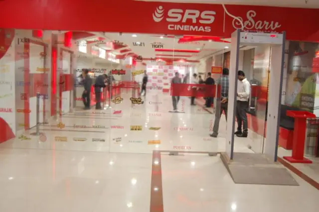 SRS Cinemas lobby branding